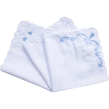 Local Delivery- Ladies Embroidery Cotton White Handkerchiefs Lace Wedding Hankies - A-3件 - 查看 3