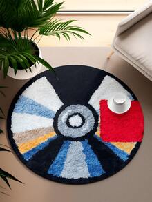 Vinyl Record Design Area Rug, Creative Vinyl Record Pattern, Suitable For Office, Bedroom And Room Decor - Multicolor - View 9
