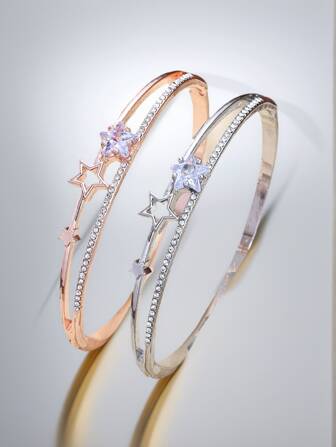 Bracelet strass étoile brillant pour fille, cadeau populaire, accessoire décontracté