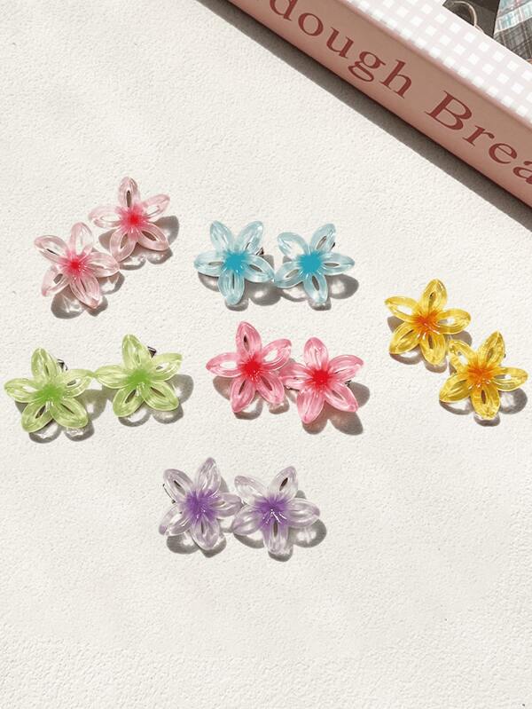 12 pezzi Mollette per capelli a forma di fiore plumeria, nuova Molletta per capelli floreale, molletta laterali per frangetta per ragazze, accessorio per capelli a forma di papera, molletta piatta a pinza, pinze per capelli, Molletta per capelli, fermagli per capelli