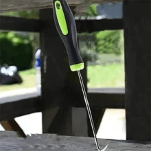 10/1pc Heavy Duty Metal U-Shaped Seal Puller For Garden, Lawn Cracks And Paving Joints - Green And Black Handle Lawn Loosening Tool, Window Screen Retainer Replacement Hook, Gasket Removal Pliers, Perfect For Weeding And Soil Clearing, Paving Joint Cleaner | U-Shape Design | Metal Structure