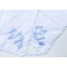 Local Delivery- Ladies Embroidery Cotton White Handkerchiefs Lace Wedding Hankies - Heart-6pcs - View 6