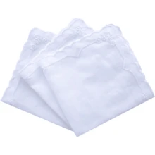 Local Delivery- Ladies Embroidery Cotton White Handkerchiefs Lace Wedding Hankies - Zw-3pcs - View 1