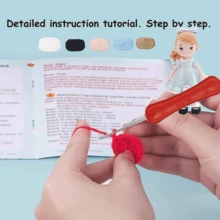 1 Set Häkelset für Anfänger - enthält Material und Anleitungen um ein süßes blaues Kleid für ein kleines Mädchen zu erstellen, Do-It-Yourself Bastel-Set mit Video-Tutorials Schritt-für-Schritt, ideal für Erwachsene als Einstieg ins Stricken - Verschiedenfarbig - Übersicht 8