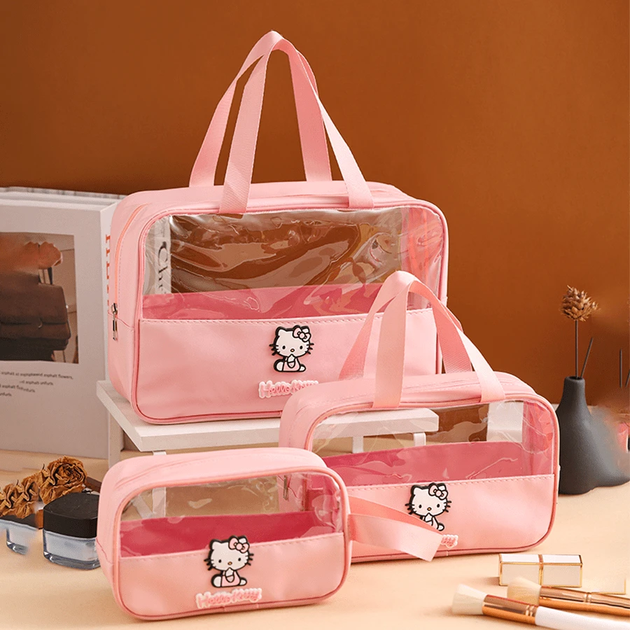 Sanrio 1 pièce Sac Sanrio portable et imperméable. Sac cosmétique, sac de toilette, sac de maquillage, sac de rangement pour les femmes, fournitures scolaires, pour le campus universitaire, les croisières, les plages, les vacances d'été