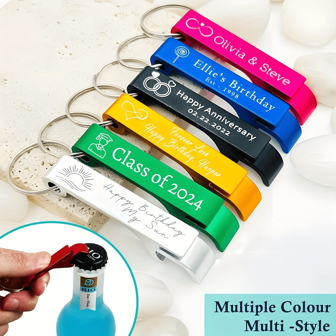 Customizable Stainless Steel Bottle Opener With Personalized Text, Ideal For Home, Kitchen, Bar - Perfect Holiday Gift For Christmas, Halloween, Easter, Thanksgiving, Bar Accessories Back To School