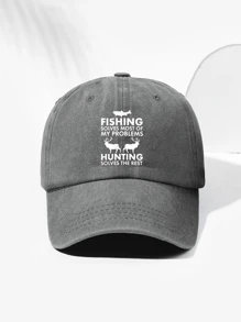 1 Stück Unisex Retro Hirsch & Buchstaben Bedruckter Baseballcap, atmungsaktiv, minimalistisches, personalisiertes Design geeignet für Outdoor-Sport, Wandern, Alltag, verstellbare Größe, modisches vielseitiges Geschenk für Feiertage