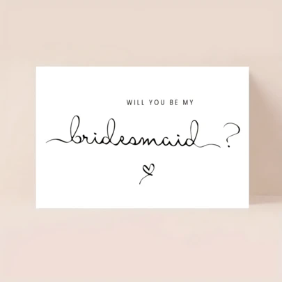 1pc "Will You Be My Bridesmaid?" Card, Bridesmaid Wedding Card, Elegant Card To Give To Best Friend