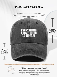 1 Stück Unisex EVERYTHING Buchstaben Muster Retro Baseballkappe, atmungsaktiv, geeignet für Outdoor Sport, Wandern, Alltagskleidung, verstellbar, modisch, vielseitig, Geschenk für Feiertag