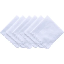 Local Delivery- Ladies Embroidery Cotton White Handkerchiefs Lace Wedding Hankies - Zwwa-6pcs - 查看 2