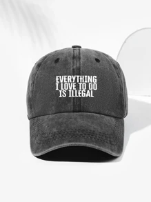 1 Stück Unisex EVERYTHING Buchstaben Muster Retro Baseballkappe, atmungsaktiv, geeignet für Outdoor Sport, Wandern, Alltagskleidung, verstellbar, modisch, vielseitig, Geschenk für Feiertag