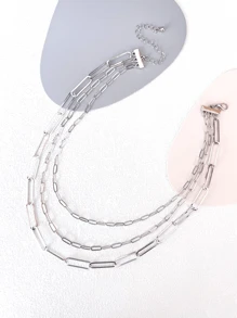 Fashionable Multi-Layer Metal Necklace, Suitable For Women's Daily Wear