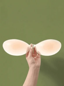 1pair Strapless Invisible Adhesive Bra, Women Silicone Push-Up Backless Breast Lift Sticky Bra For Wedding Dress/Evening Party/Club - Multicolor - View 2