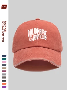 1pc Adjustable Casual Truck Cap With Amusing Artistic Print, Breathable & Comfortable, Featuring "BILLIONAIRE BOYS CLUB" White Logo, Classic Retro Black Papa Hat, Unisex Street Hip-Hop Hat, Fashionable Vacation Sun Hat, Ideal Gift For Outdoor, Vacation, Sports, Beach, Father's Day, Mother's Day, Independence Day, Birthday, Holiday For Family And Friends