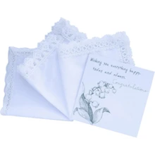 Local Delivery- Ladies Embroidery Cotton White Handkerchiefs Lace Wedding Hankies - B-6pcs - View 4