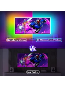 RGB LED Strip Lights With App & Remote Control Music Sync Color Changing Lights For Bedroom, Kitchen, Party, And Holiday Decor, Flexible Design, 5050 SMD LEDs, 16 Million Colors, Easy To Install, Bedroom Ambiance Lighting - RGB Multicolor - View 5