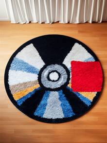 Vinyl Record Design Area Rug, Creative Vinyl Record Pattern, Suitable For Office, Bedroom And Room Decor - Multicolor - View 3