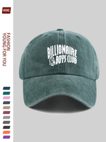 1pc Adjustable Casual Truck Cap With Amusing Artistic Print, Breathable & Comfortable, Featuring "BILLIONAIRE BOYS CLUB" White Logo, Classic Retro Black Papa Hat, Unisex Street Hip-Hop Hat, Fashionable Vacation Sun Hat, Ideal Gift For Outdoor, Vacation, Sports, Beach, Father's Day, Mother's Day, Independence Day, Birthday, Holiday For Family And Friends