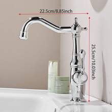 1 vòi cho bồn rửa, vòi phòng tắm phong cách cổ điển màu vàng, hoàn thiện bằng đồng thau cổ sang trọng, vòi trộn nước nóng và lạnh có ống cấp nước - Nhiều màu - Xem 4