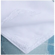 Local Delivery- Ladies Embroidery Cotton White Handkerchiefs Lace Wedding Hankies - F01-3pcs - View 4