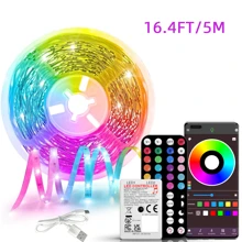 NBBUFF 3.28ft-100ft Led Strip Lights For Room Decor, Change Color In Sync With Music,With 44key Remote And App Control,With Timing Setting,USB Powered For Bedroom,Living Room,Ceiling,Game Rooms,Kitchen,Party Decor,Holiday Gifts