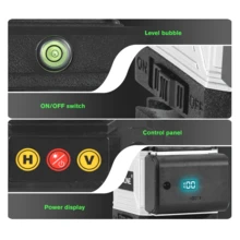 Yofidra Professional 4D Laser Level - 1 Set 16 Line Self Leveling Green Beam 4x360 Cross Horizontal Vertical Line Laser Tool - 2 Rechargeable Lithium Batteries For Construction Tiling Picture Hanging - UK Plug(220-240V) - View 8