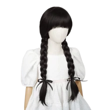 1pc Black Straight Synthetic Wig, Suitable For Anime, Christmas, Halloween Costume Role-Playing