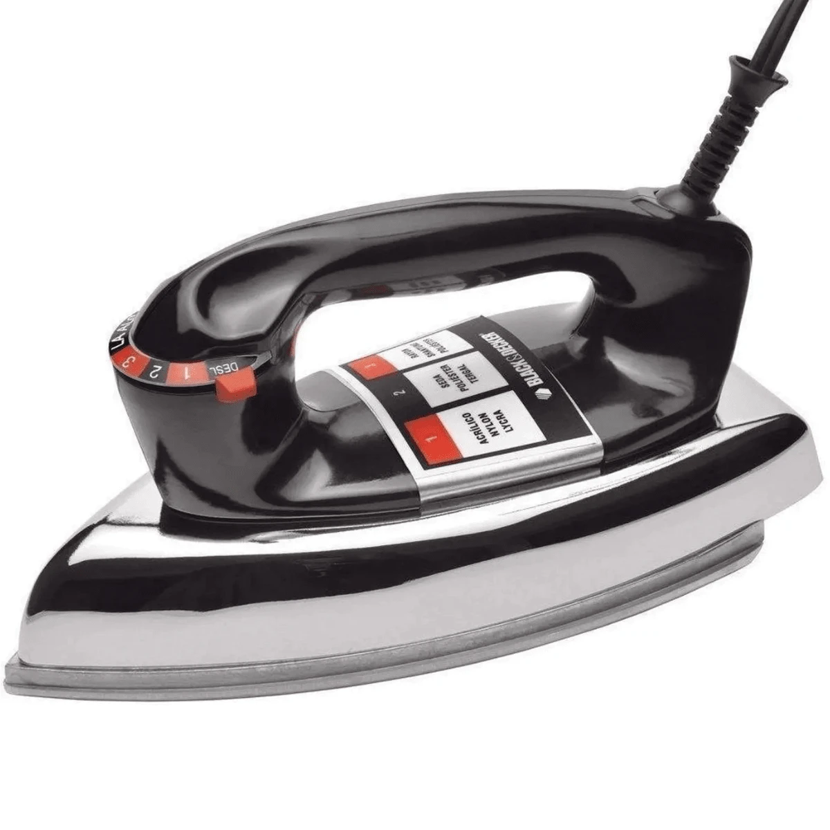 Black+Decker Classic VFA1110 Retro Dry Iron Durable Old-Fashioned Iron ...