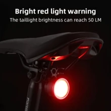 1 pieza Luz trasera de bicicleta recargable, LED impermeable y brillante, equipo esencial para ciclismo, luz de advertencia de alta luminosidad para bicicleta de carretera, lámpara para bicicleta de montaña para uso en exteriores, luz de ciclismo ajustable para ir y venir y aventuras para que brilles en la oscuridad, ciclismo talla grande seguro