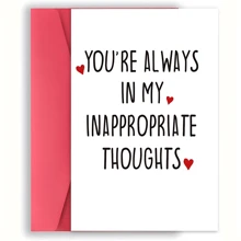 1pc Naughty Birthday Card Love Card Valentine'S Day Card Wedding Card- Humorous Rude Anniversary Greeting, Small Business Thank You Note, Unique Birthday Gift For Husband, Boyfriend - Engagement & Wedding Appropriate