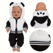 Cute Panda Doll Costumes, Doll Accessories, Suitable For 36-45Cm Dolls And 14-18-Inch Reborn Dolls, Baby Dolls, The Best Holiday Gift (Excluding Dolls)