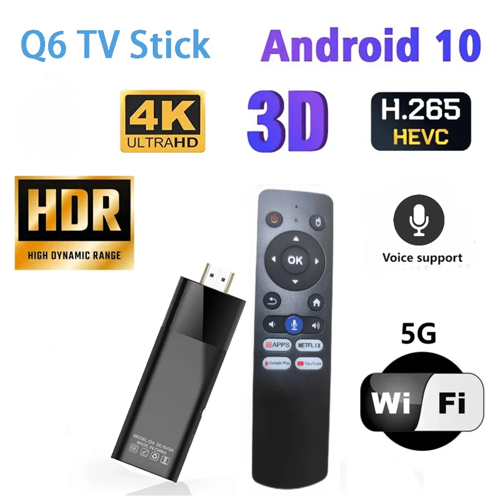 Q96 OHP A Q6 Smart TV Stick Android 10 Voice Control 4K HDR10 2GB 16GB TV Box 2GB 8GB Dual Wifi 4G 5G Media Player