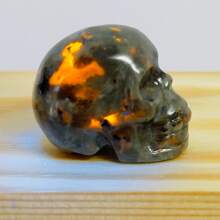 Hand-Carved Natural Crystal Human Skull Carvings, Figure Carvings, Natural Stone, Loose Gemstone, Sodalite, Clear Quartz, Labradorite, Yooperlite, Que Sera, For Gift, Crystal Collection, Home Decoration, Desktop Decor.