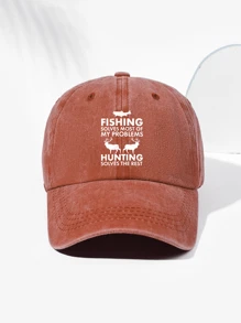 1 Stück Unisex Retro Hirsch & Buchstaben Bedruckter Baseballcap, atmungsaktiv, minimalistisches, personalisiertes Design geeignet für Outdoor-Sport, Wandern, Alltag, verstellbare Größe, modisches vielseitiges Geschenk für Feiertage
