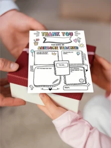 Teacher Appreciation Form, Teacher Appreciation Week Gift, Teacher Appreciation Card, Teacher Gift, Coloring Page, Teacher Appreciation Card, Envelope Attached School Decor School Surprise Dormitory Decor Back To School Home Decor Room Decor School Supplies - Multicolor - View 7