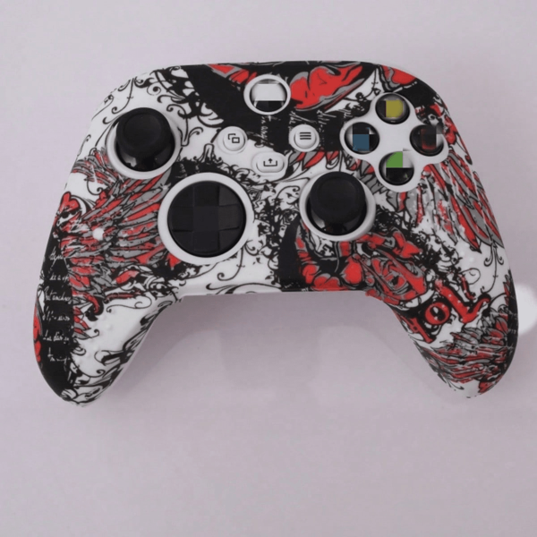 1pc Xbo Series X Controller Silicone Protective Cover, Water Transfer Printing, Anti-Slip Anti-Drop, Enhance Gaming Experience, Friend/Festival Gift, Multicolor Patterns