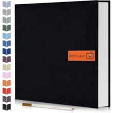 Local Delivery- 1pc Free Scraper + Metal Pen Large Size Album Self-Adhesive Scrapbook, Album For 4x6, 5x7, 8x10 Pictures, DIY Linen Cover Album Youngsters Wedding Family, Christmas Gift, Anniversary, Gift For Mom Valentines Day Gifts - 紫色 - 查看 2