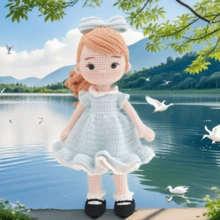 1 Set Häkelset für Anfänger - enthält Material und Anleitungen um ein süßes blaues Kleid für ein kleines Mädchen zu erstellen, Do-It-Yourself Bastel-Set mit Video-Tutorials Schritt-für-Schritt, ideal für Erwachsene als Einstieg ins Stricken - Verschiedenfarbig - Übersicht 4