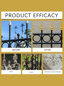 Weather Resistant Metallic Paint, Water-Based Gold Metallic Paint For Decor, Outdoor Golden Foil Paint - Yellow - View 8