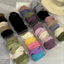 20 件随机花卉图案超柔软高弹力发带、发圈、发绳（盒子是摄影道具）、马尾辫夹、发圈、发球 - 多色30pcs - 查看 4