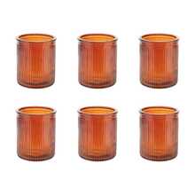 6/12 件琥珀色许愿蜡烛台，适用于餐桌中心装饰，玻璃茶灯烛台，适用于婚礼装饰，散装茶灯台，非常适合家庭餐桌中心装饰 - 多色 - 查看 8