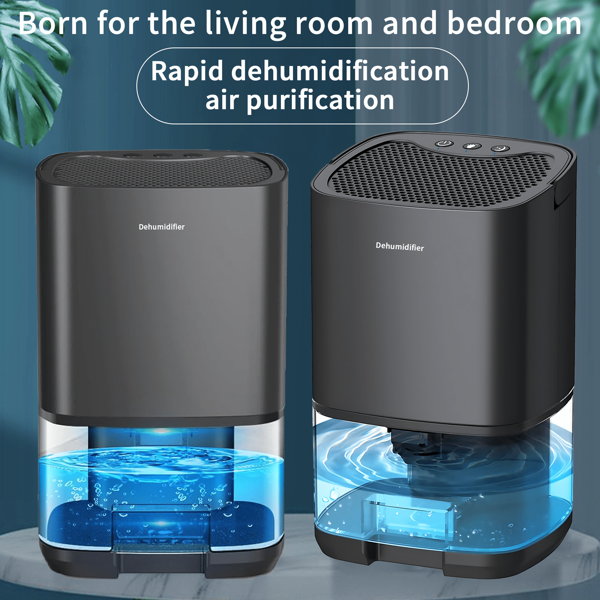 Déshumidificateur électrique, déshumidificateur électrique d'intérieur, déshumidificateur portable pour la maison avec deux niveaux de déshumidification et mode nuit, minuterie, dégivrage automatique, anti-humidité et anti-moisissure