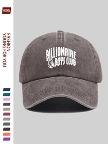 1pc Adjustable Casual Truck Cap With Amusing Artistic Print, Breathable & Comfortable, Featuring "BILLIONAIRE BOYS CLUB" White Logo, Classic Retro Black Papa Hat, Unisex Street Hip-Hop Hat, Fashionable Vacation Sun Hat, Ideal Gift For Outdoor, Vacation, Sports, Beach, Father's Day, Mother's Day, Independence Day, Birthday, Holiday For Family And Friends