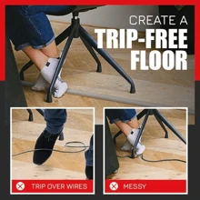 1 pezzo Canalina flessibile per cavi di 2 m/78,74 pollici in PVC, copricavi per pavimento, organizer per cavi, schermo per cavi