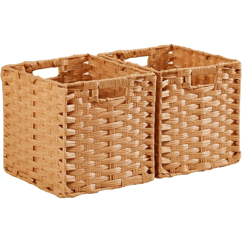 Aufbewahrungskorb, 2831 cm Körbe Aufbewahrung, Korb geflochten aus Polypropylene, 28x28x28 cm, Popcorn, 4er-Pack - 28x28 cm - Übersicht 1