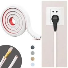 1 pezzo Canalina flessibile per cavi di 2 m/78,74 pollici in PVC, copricavi per pavimento, organizer per cavi, schermo per cavi