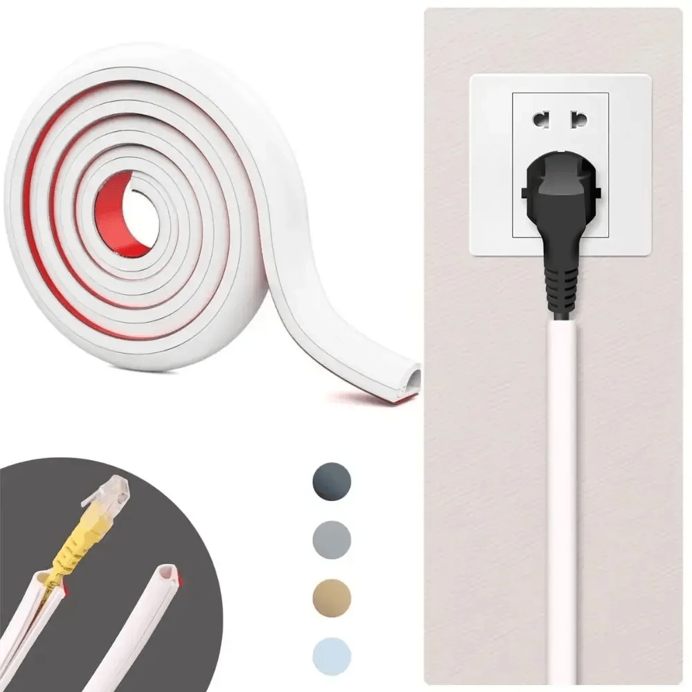 1 pezzo Canalina flessibile per cavi di 2 m/78,74 pollici in PVC, copricavi per pavimento, organizer per cavi, schermo per cavi