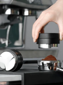 53/58毫米咖啡粉分配器，意式浓缩咖啡粉分配工具，不锈钢重型咖啡粉压粉器，咖啡粉压粉工具，适用于意式咖啡机配件，意式浓缩咖啡粉分层器，咖啡师配件