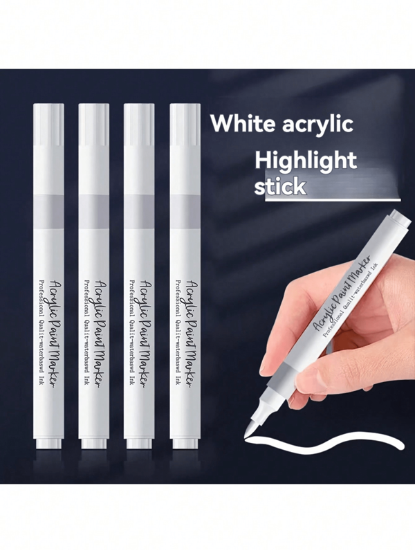 قلم تحديد ذو رأس ناعم من الأكريليك الأبيض، قلم وسم للكتابة والرسم والجرافيتي سريع الجفاف مقاوم للماء ، لوازم مدرسية، العودة إلى المدرسة