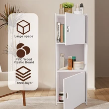 Bathroom Storage Cabinet, Freestanding Weatherproof Bathroom Furniture Cabinets Small Bathroom Floor Cabinet For Living Room, Bedroom - 白色 - 查看 4